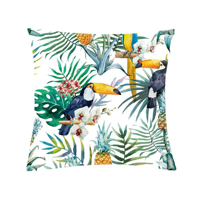 Tucan Foliage Decorative Pillow Cover