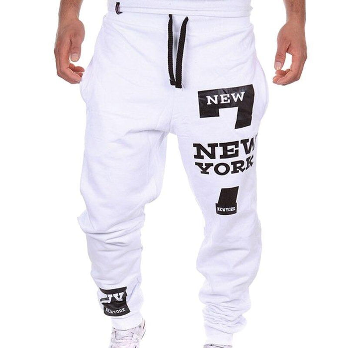 White NY7 Performance Sweatpants