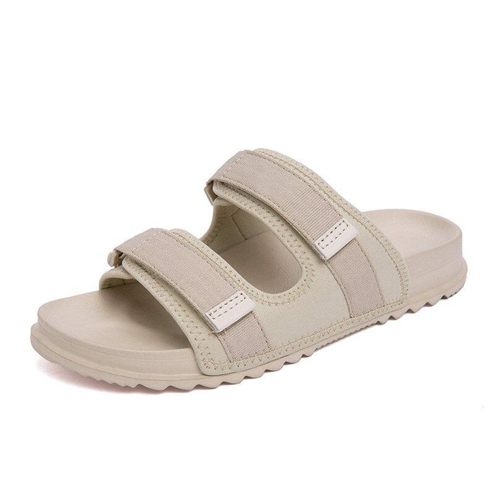 Men's Beige Double Strap Street Sandal