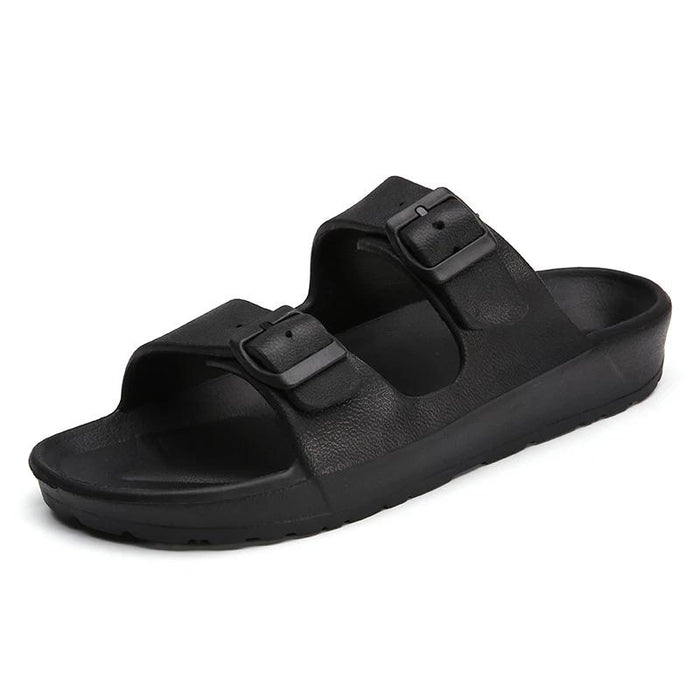 Men's Black Double Strap Casual Sandal