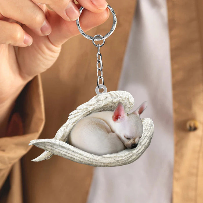 Sleeping Angel Acrylic Keychain Chihuahua02