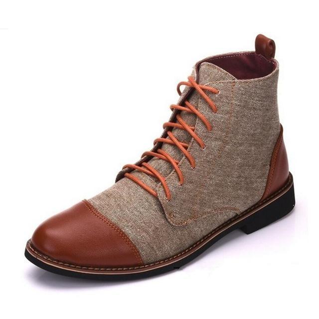 Men's Tan Canvas Casual Boot