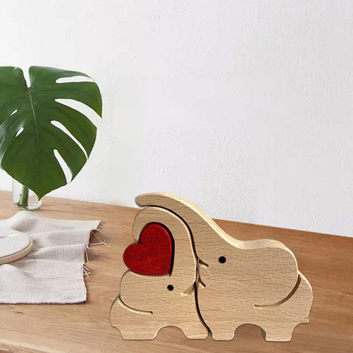 Elephant Family Handmade Wooden 3D Puzzle