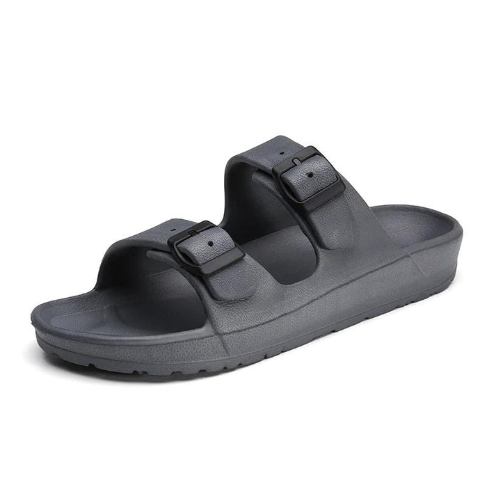 Men's Grey Double Strap Casual Sandal