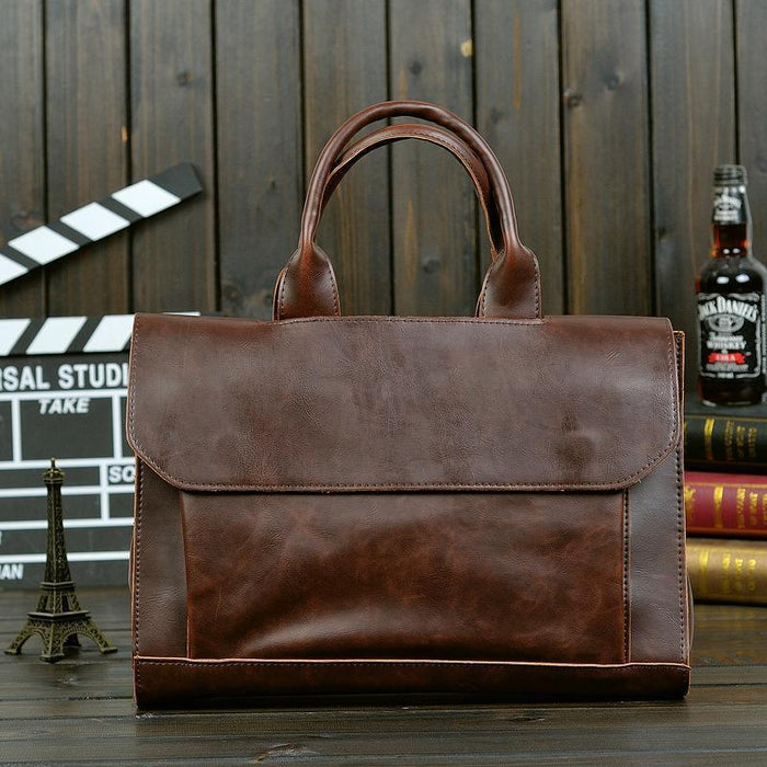 Men's Brown Leather Briefcase