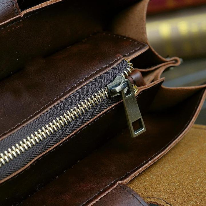Men's Brown Leather Briefcase