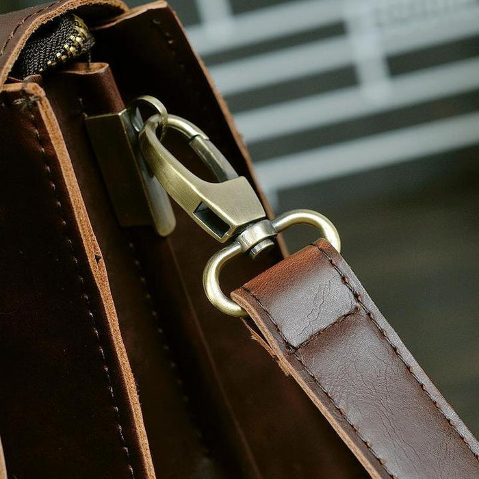 Men's Brown Leather Briefcase