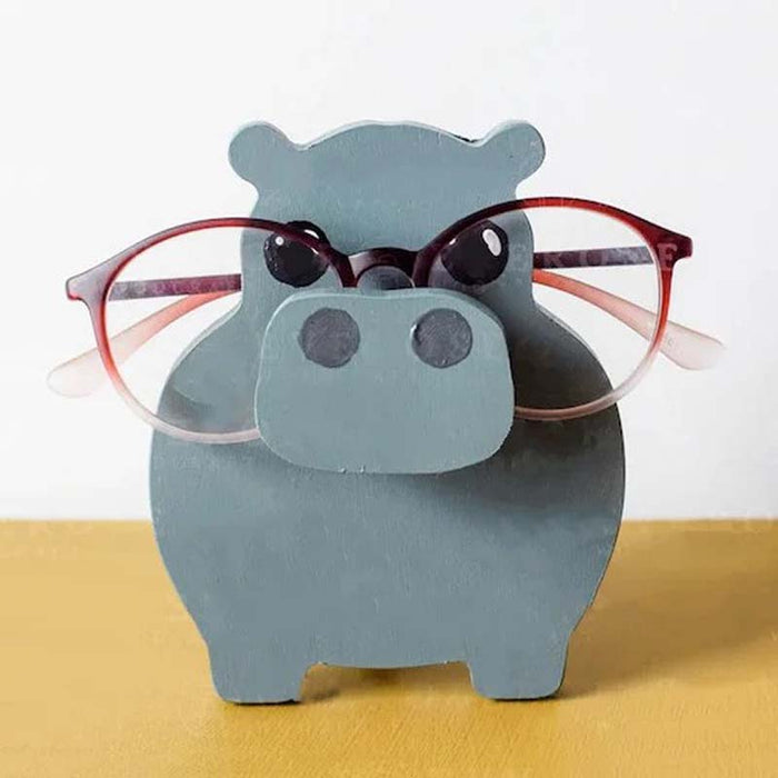 Handmade Glasses Stand Lovely Hippo