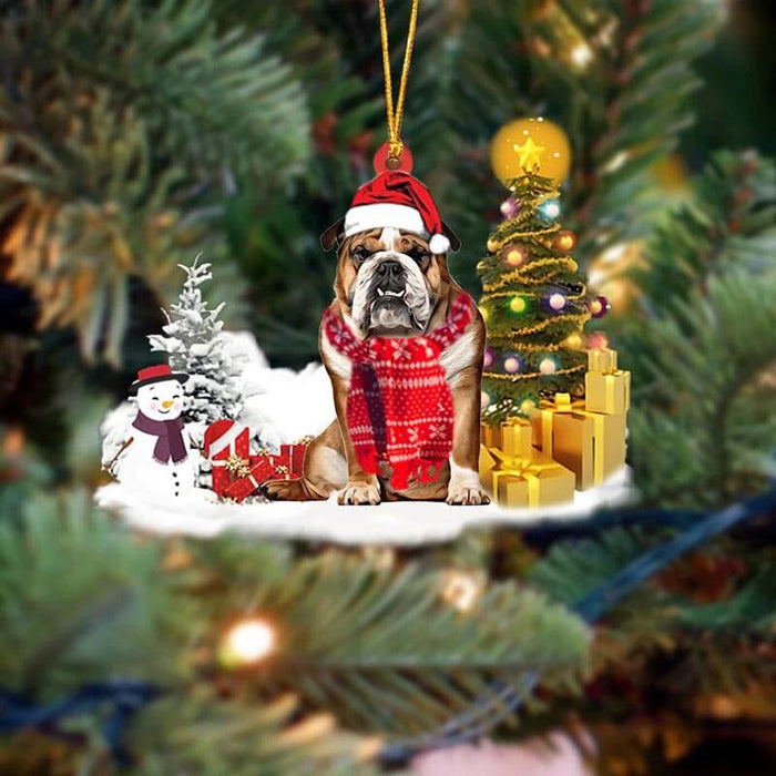 English Bulldog Christmas Ornament SM073