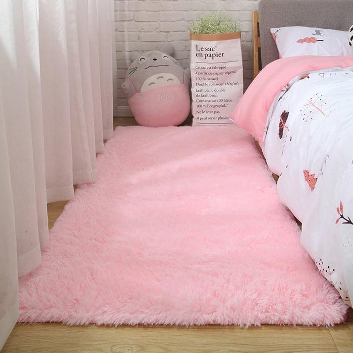 Pink Fluffy Area Rug