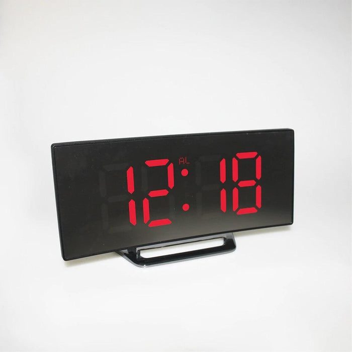 Curved Desk Red LED Clock