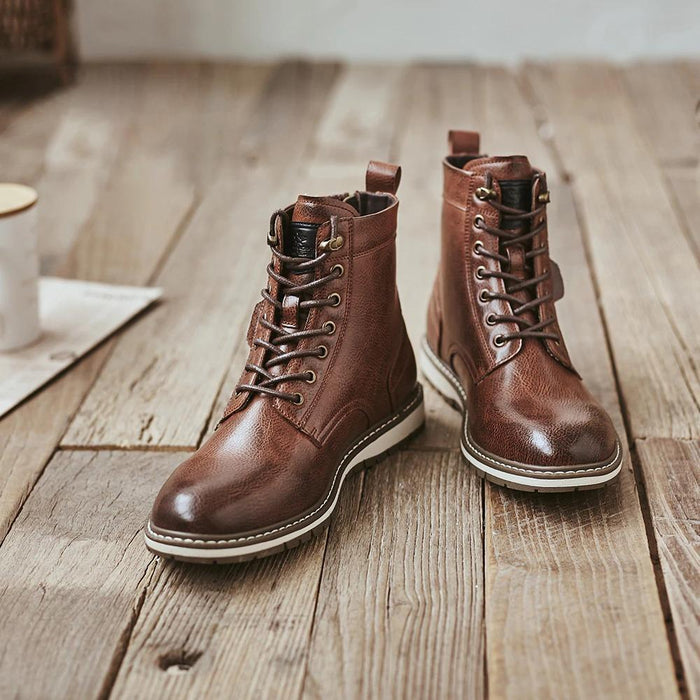 Men's Brown Leather High Boot