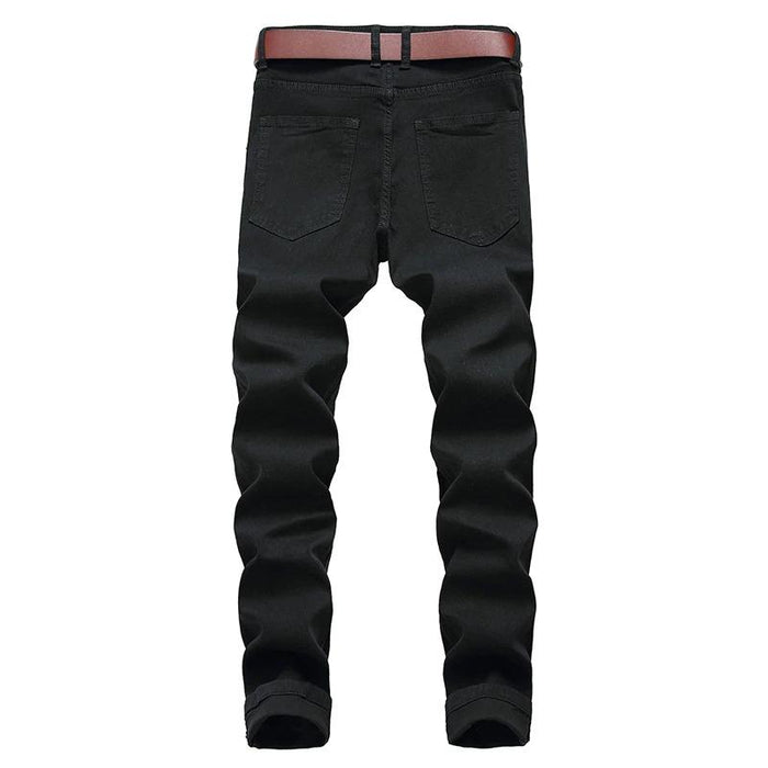 Men's Black Distressed Skinny Jeans