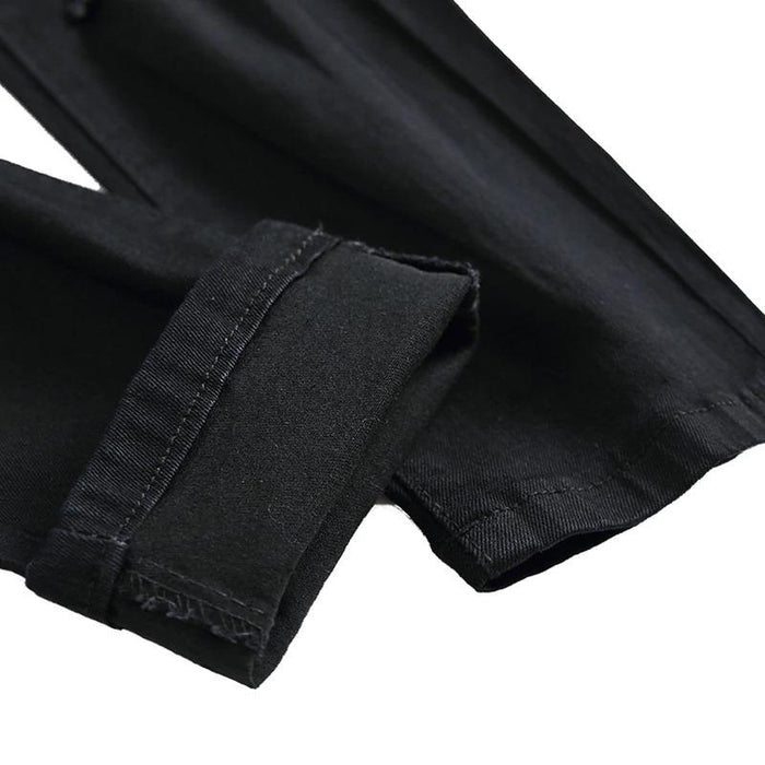 Men's Black Distressed Skinny Jeans