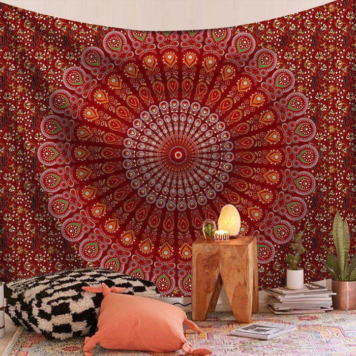 Red Mandala Tapestry