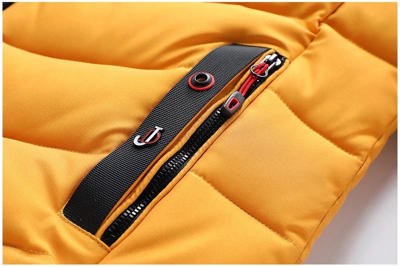 Yellow Men's Hooded Puffer Jacket