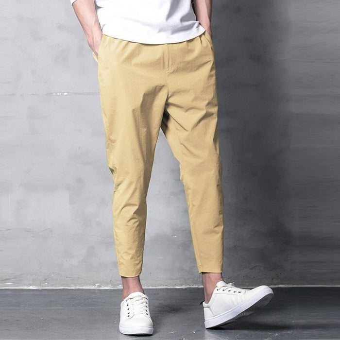 Yellow Cropped Performance Joggers