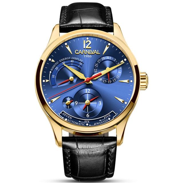 Edward Mechanical Watch - Gold Blue
