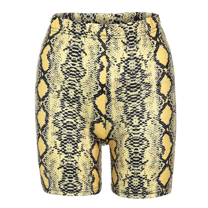 Greta Snake Shorts - Yellow