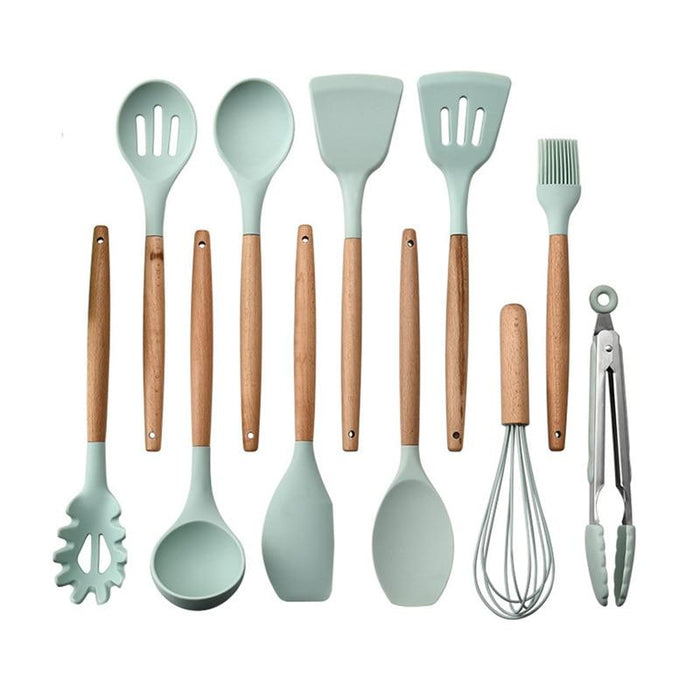 Wood and Silicone Cooking Utensils