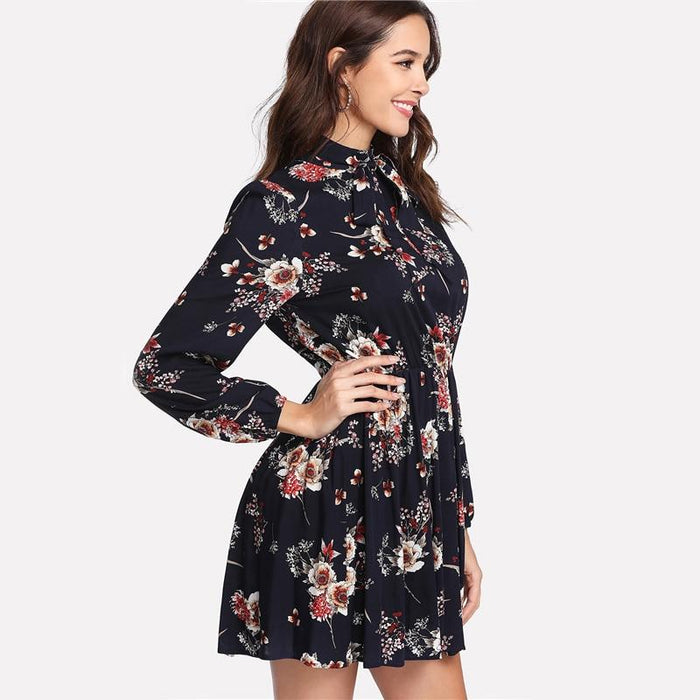 Evelyn Long Sleeve Dress - Black