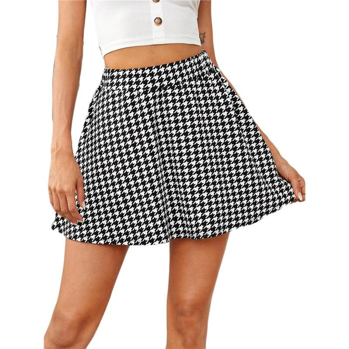 Madisyn Houndstooth Mini Skirt