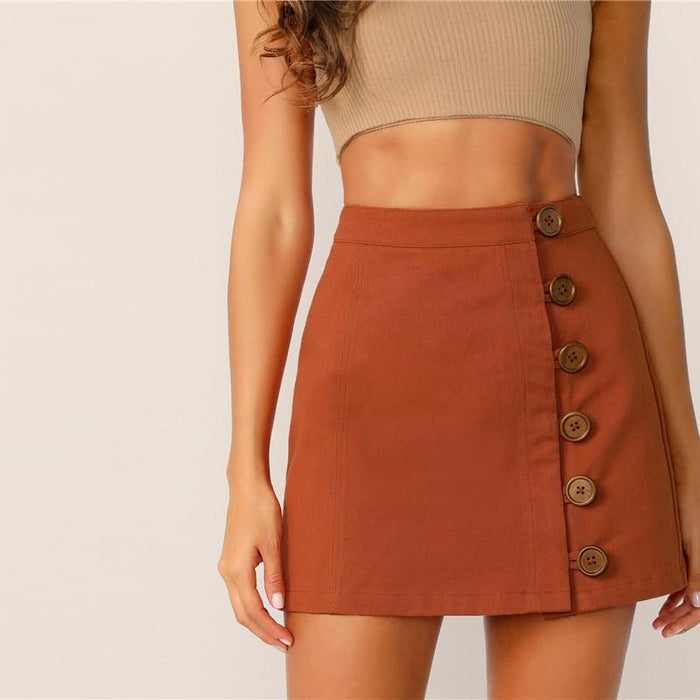 Jolie Buttoned Mini Skirt