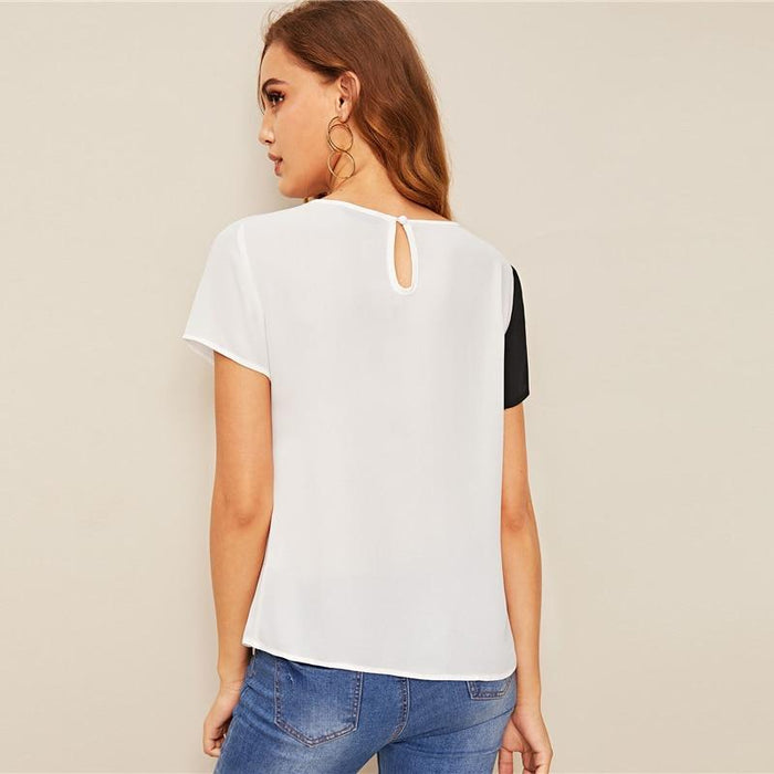 Emani Color Swatch Blouse - White