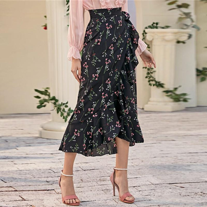 Rayne Floral High Waist Skirt