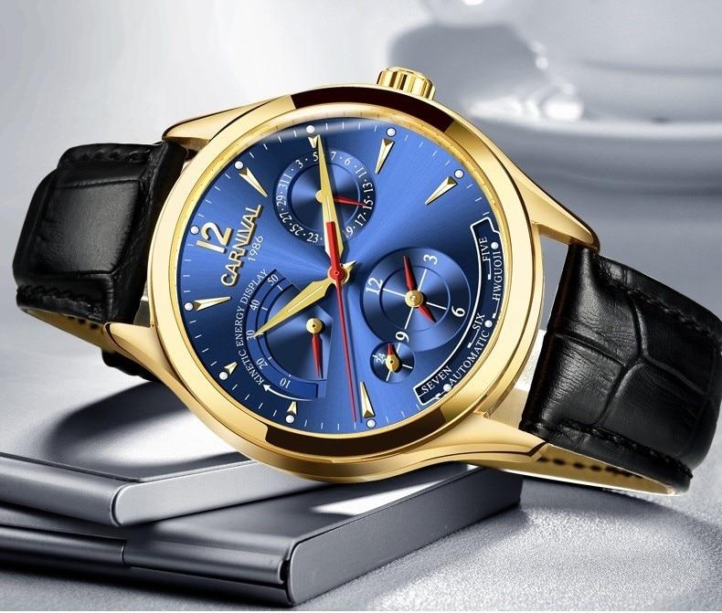 Edward Mechanical Watch - Gold Blue