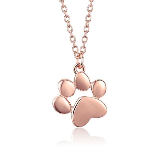 Paw Print Necklace - Rose