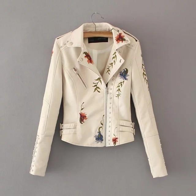 Rosebud Vegan Leather Jacket - White