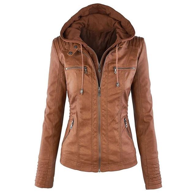 Paulie Vegan Leather Jacket - Light Brown