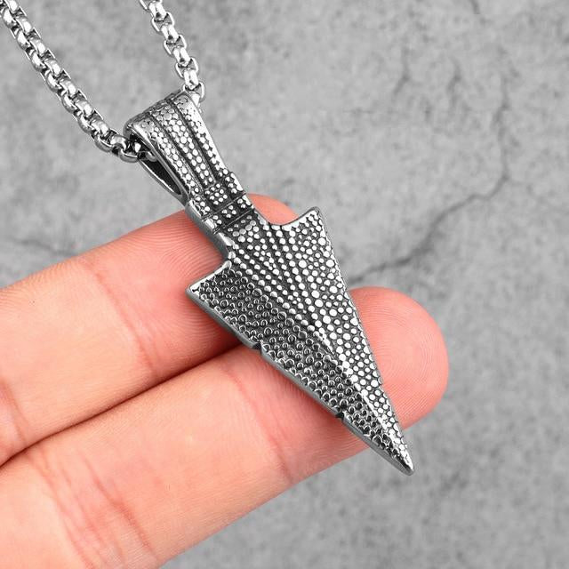 Spartan Necklace - Silver Indented