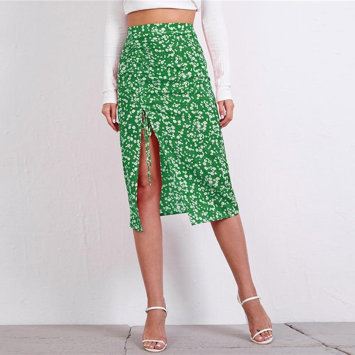 Brianna Calico Midi Skirt