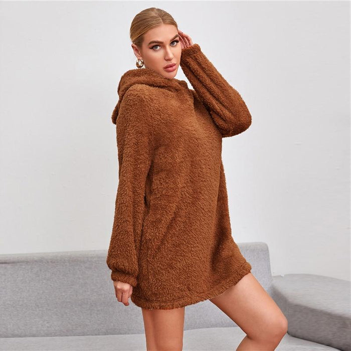 Layla Sweatshirt Dress - Brown