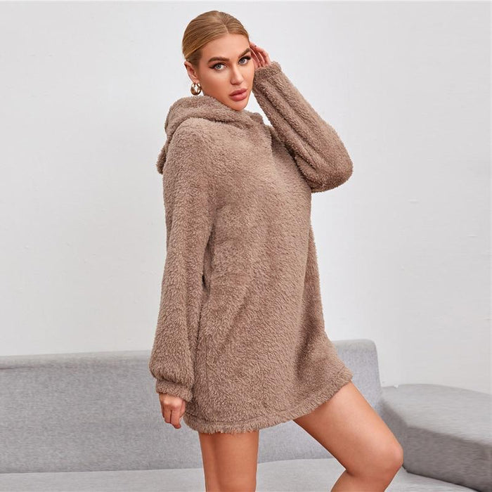 Layla Sweatshirt Dress - Light Brown