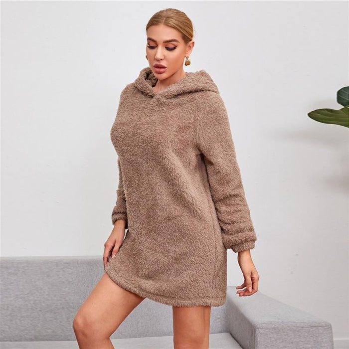 Layla Sweatshirt Dress - Light Brown