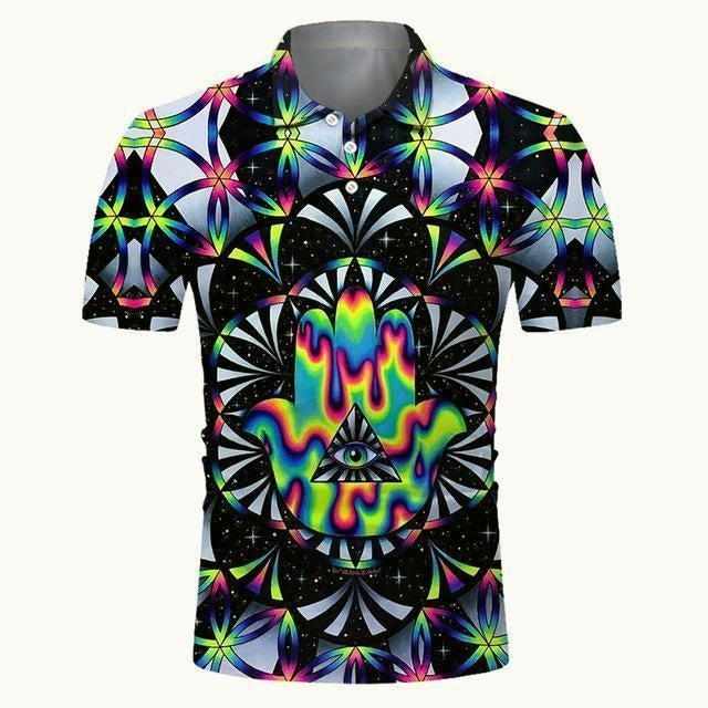 Reginald Golf Cooltech Boldly Loud Shirts (Sky With Diamonds)