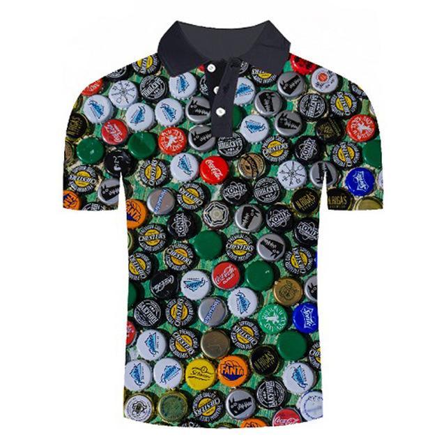 Reginald Golf Cooltech Loud Drink Up Shirt (Bottle Caps Organized)