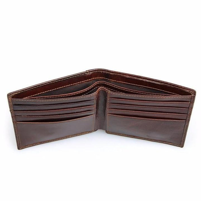 Men's Bourbon Leather Charlie Bi-Fold Wallet