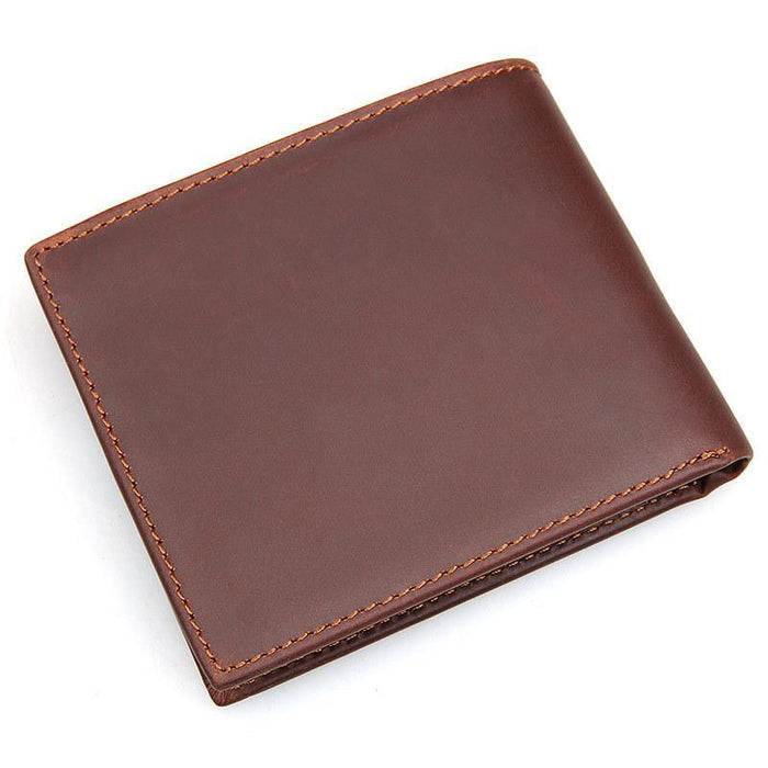 Men's Brown Leather Bi-Fold Wallet