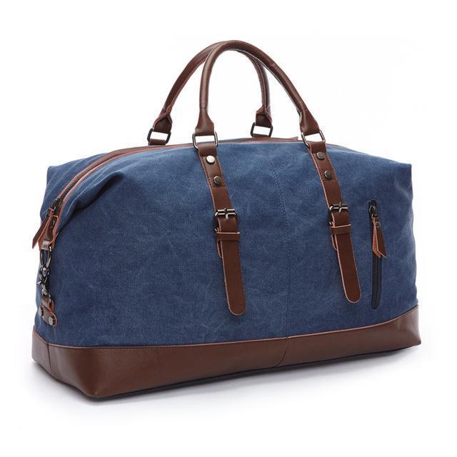 Men's Blue Canvas Weekend Bag