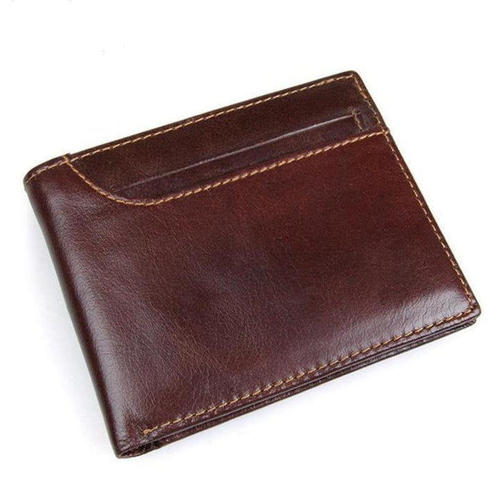 Men's Bourbon Leather Charlie Bi-Fold Wallet