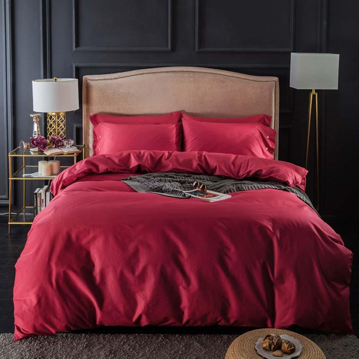 Red Egyptian Cotton Lux Bed Set