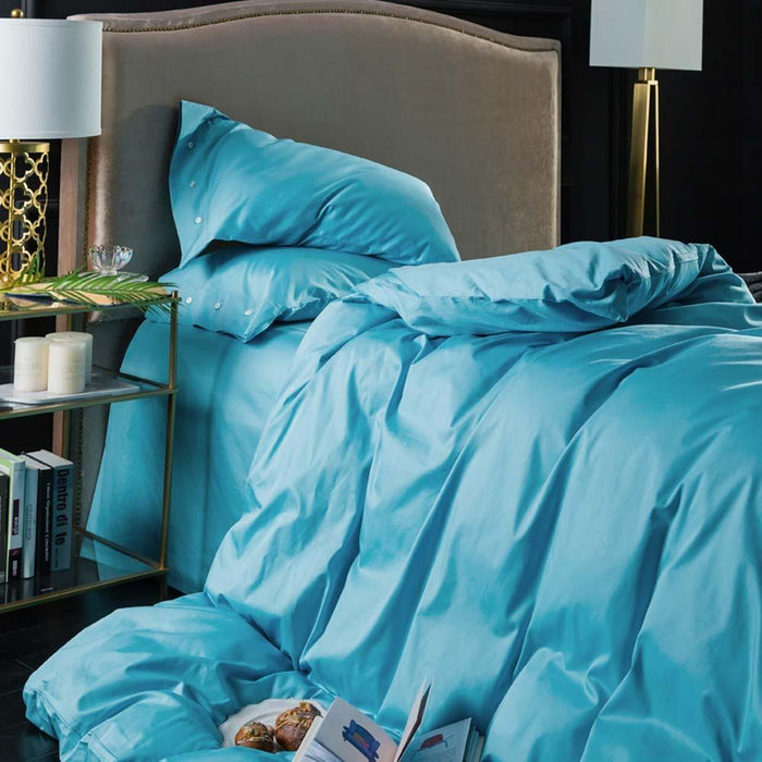 Light Blue Egyptian Cotton Lux Bed Set