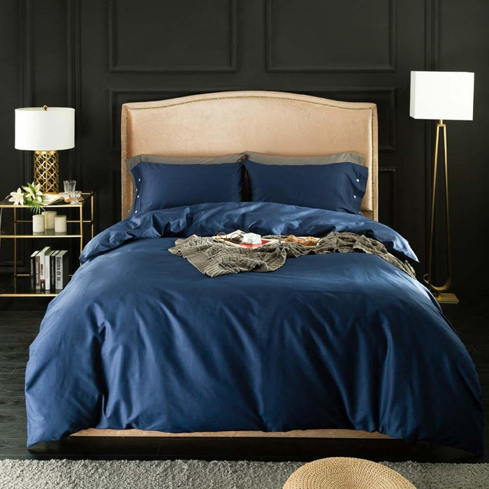 Navy Egyptian Cotton Lux Bed Set