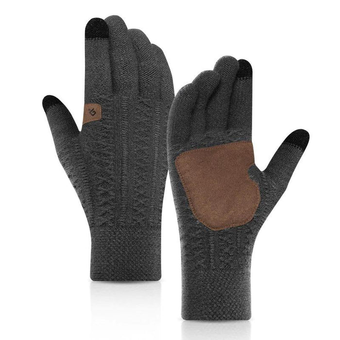 Dark Grey Knitted Smart Gloves