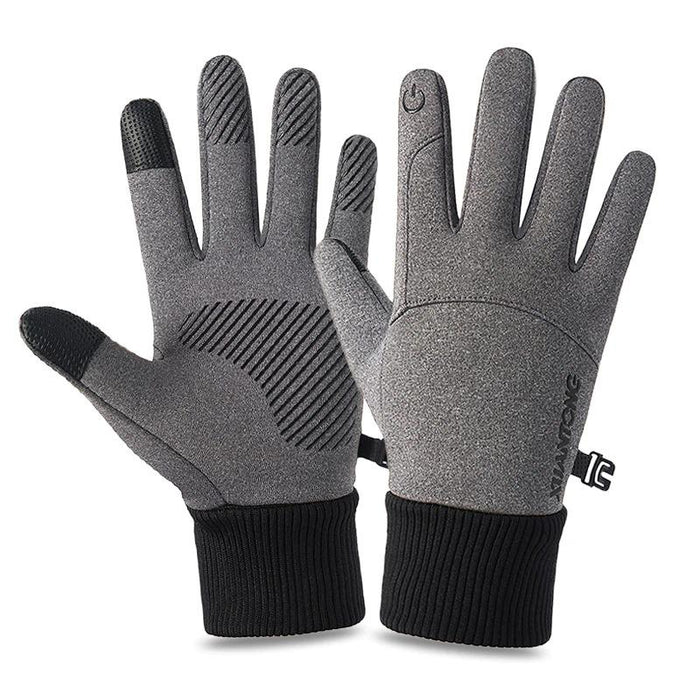 Grey Winter Grip Gloves